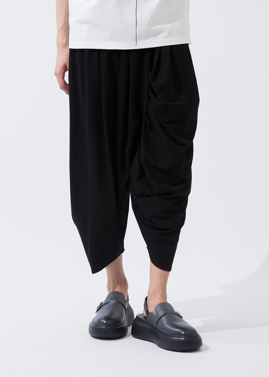 Sculpted Drape Pants Cotton Jersey