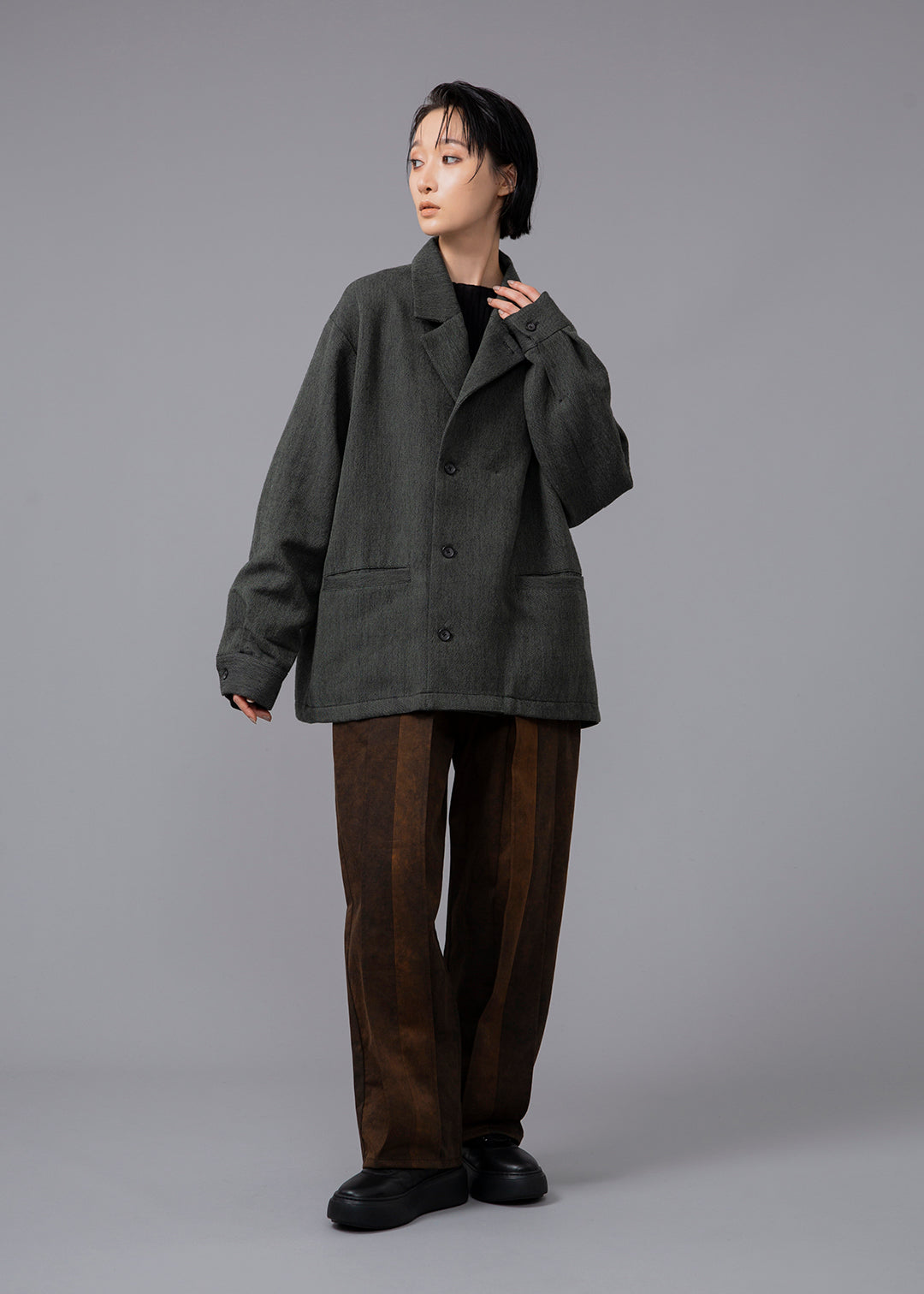 Kaname Offset Front Outer WoolKhadi