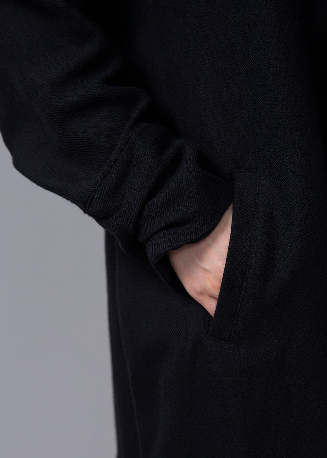 Yuragi Front Drape Tunic Wool Khadi