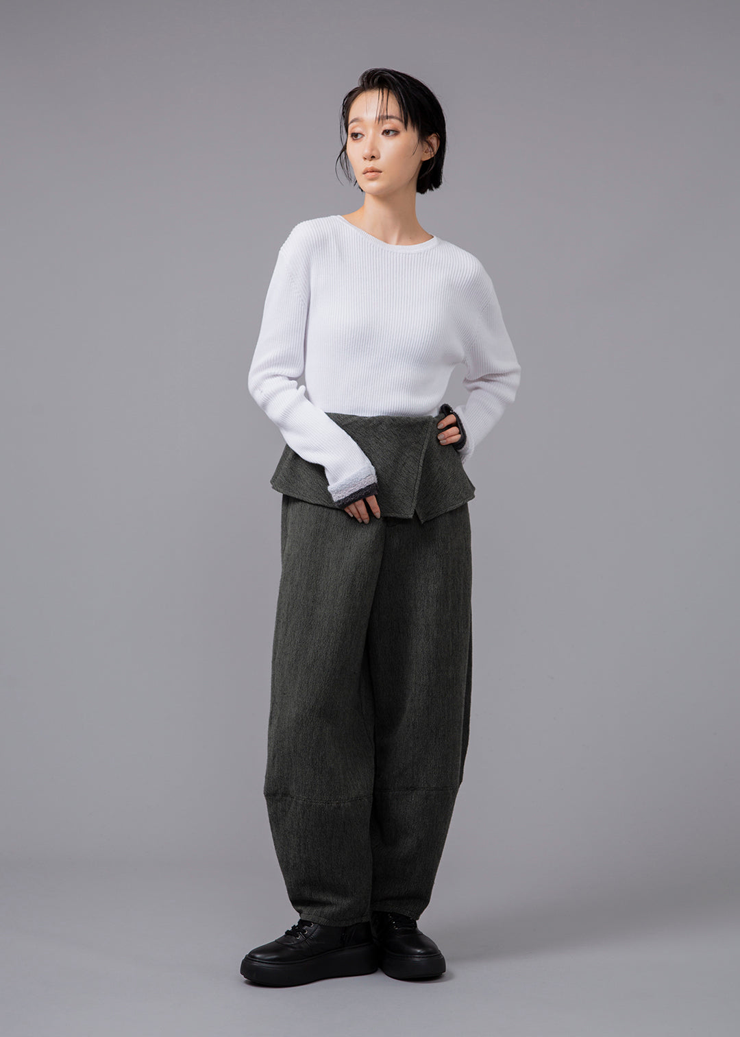 Yuragi Layered Waist PT Wool Khadi