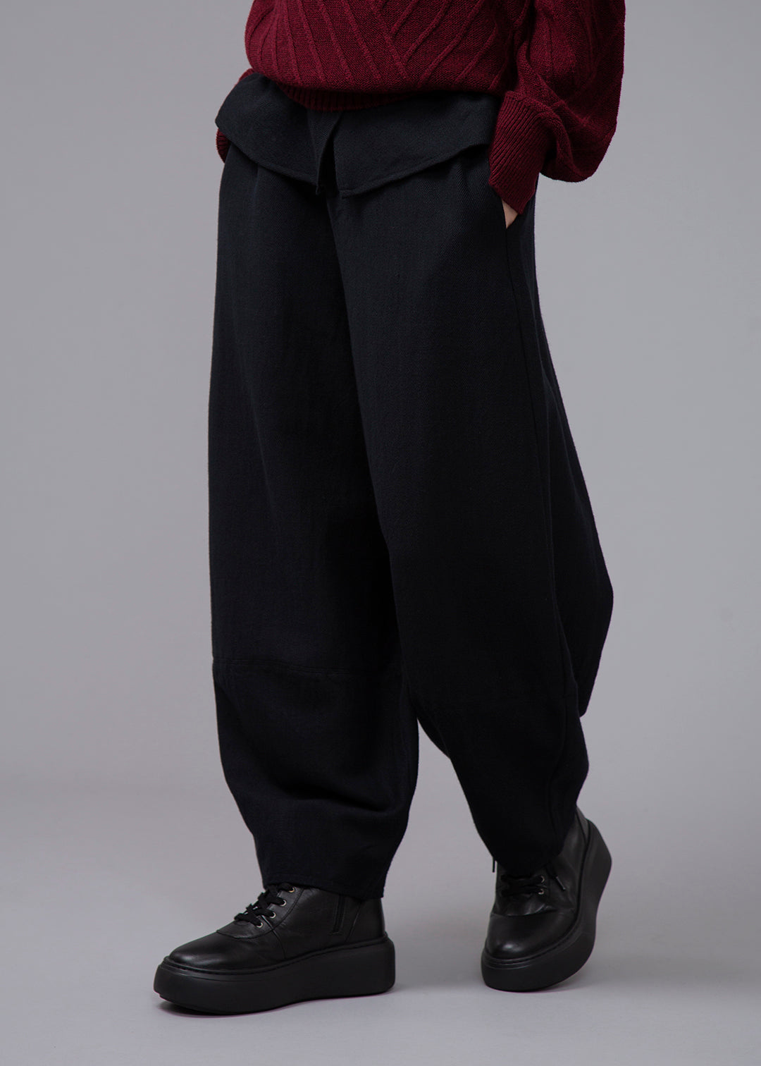 Yuragi Layered Waist PT Wool Khadi