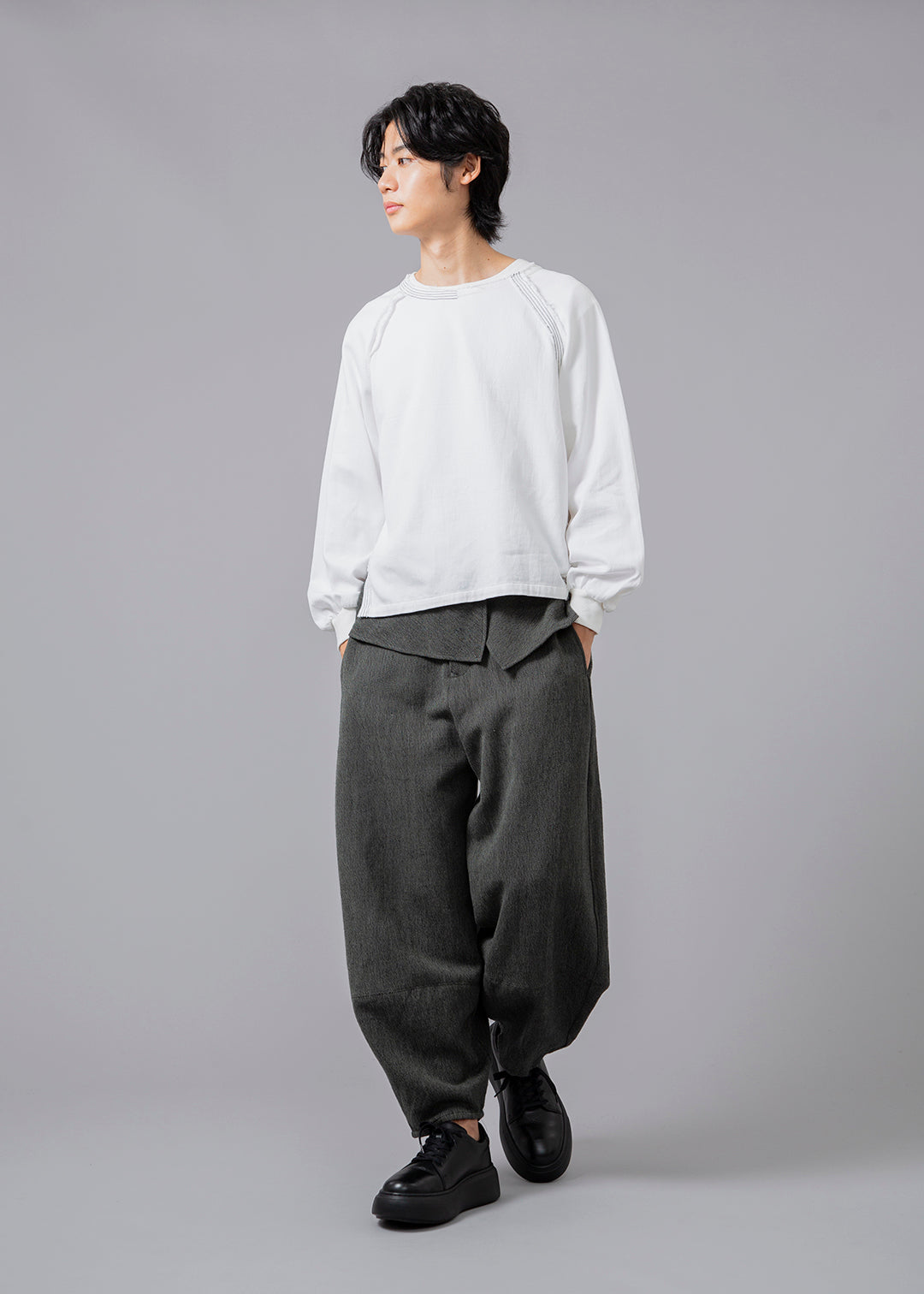 Yuragi Layered Waist PT Wool Khadi