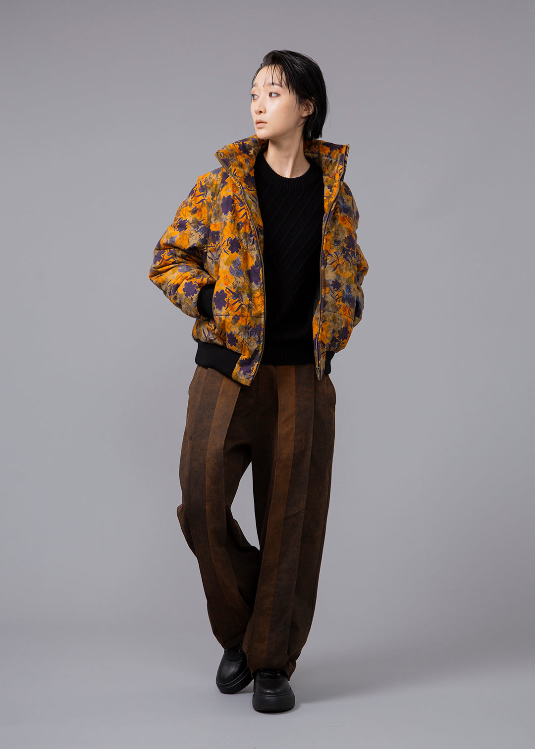 I.V. Padded Blouson Printed Poplin