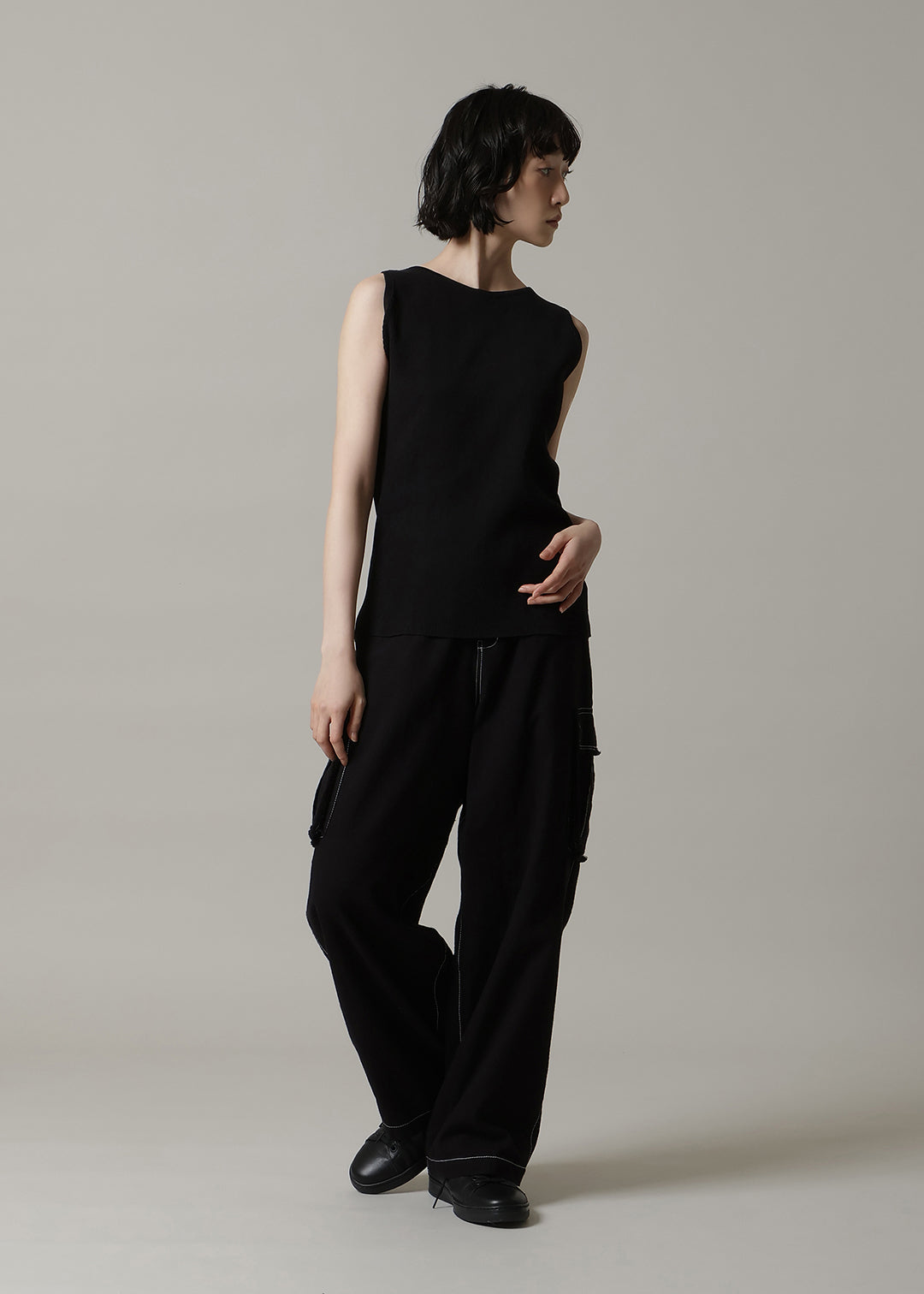 14gg Cotton Boat neck tanktop
