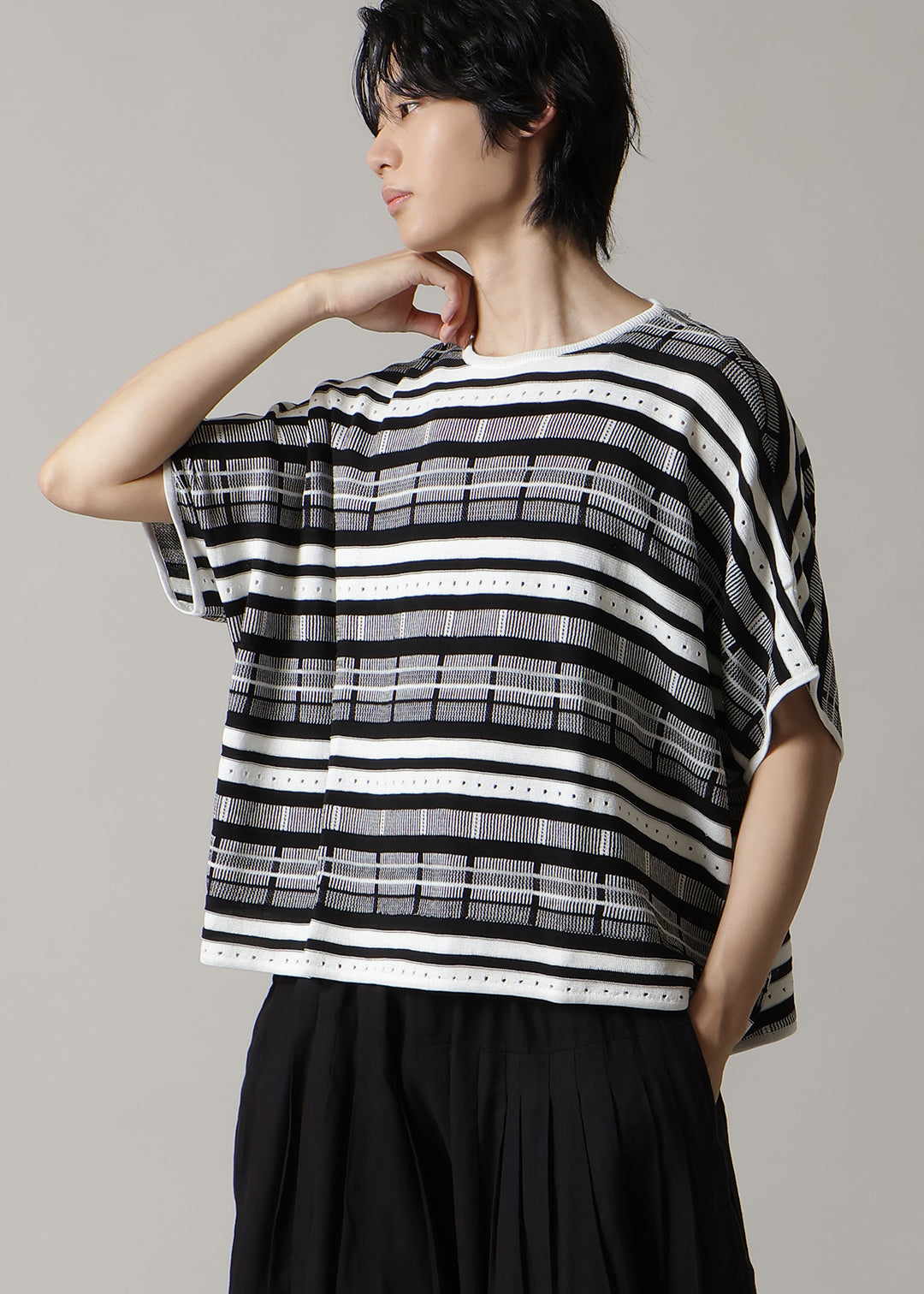 14gg Cotton Random Knit Pullover