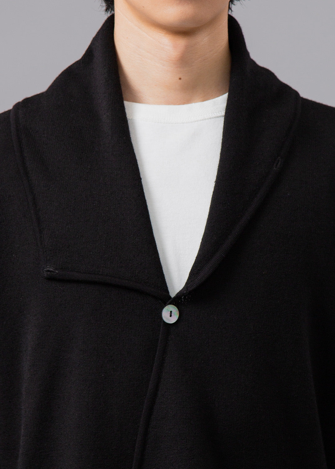 Asymme Big Collar Cardigan Wool