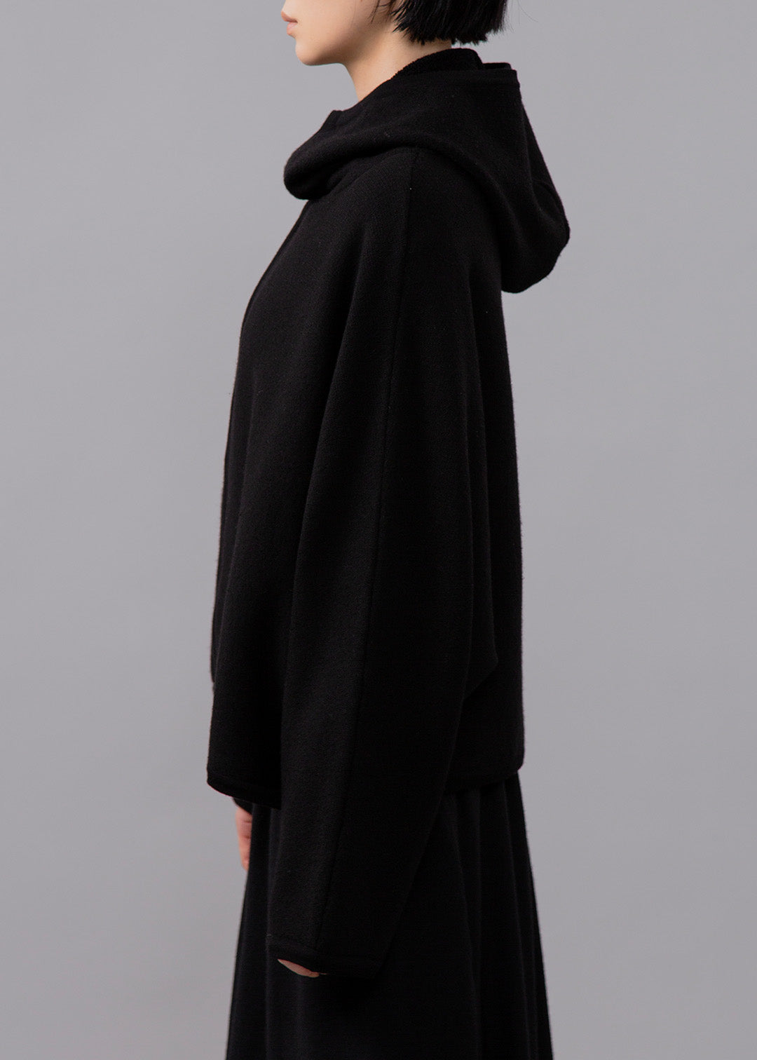Sculpted Cape Cardigan Wool Lycra