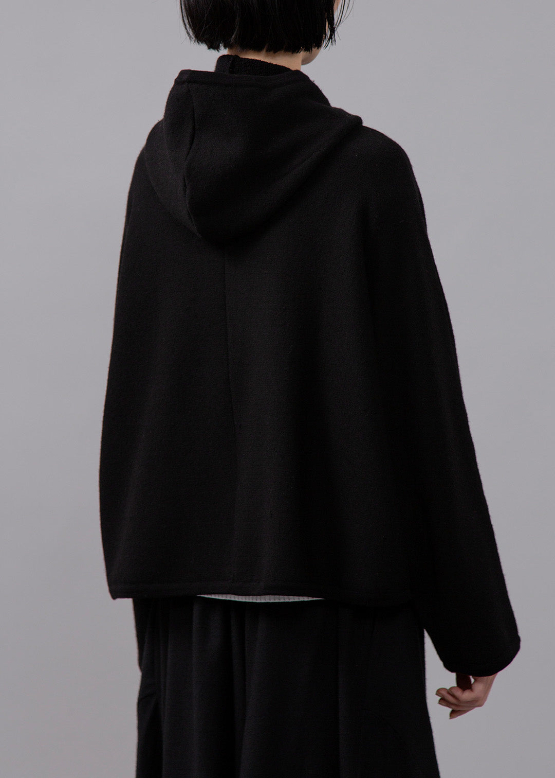 Sculpted Cape Cardigan Wool Lycra