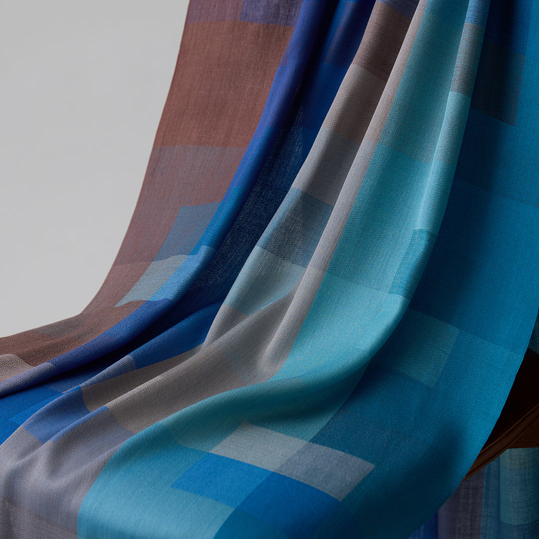 Block Check Silk Stole