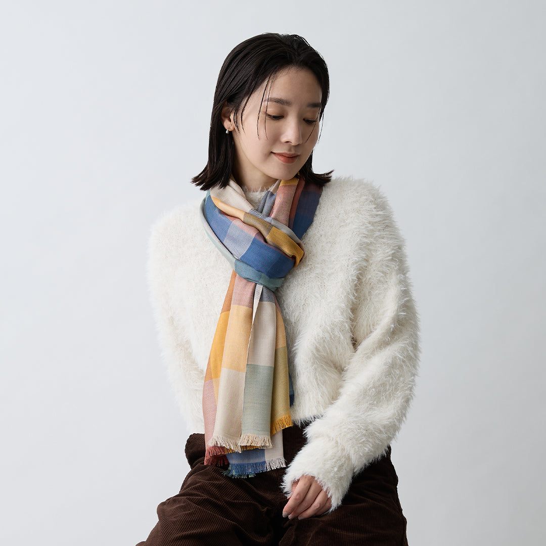 Block Check Silk Stole