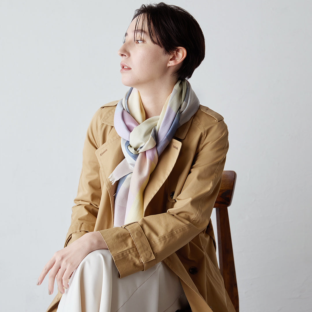 Block Check Silk Stole