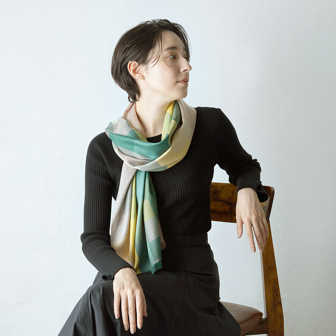 Block Check Silk Stole