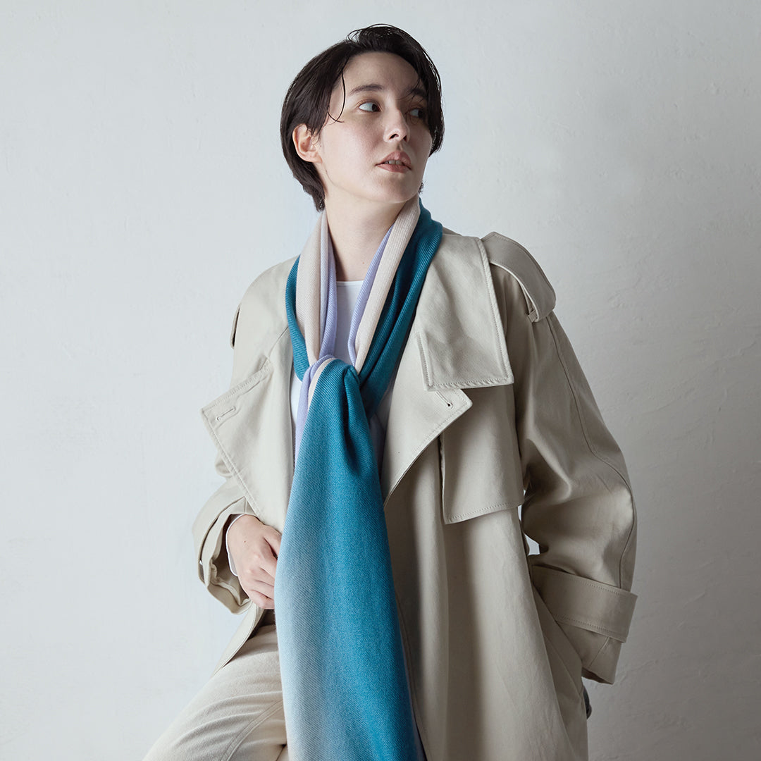 Tricolor Cashmere Stole