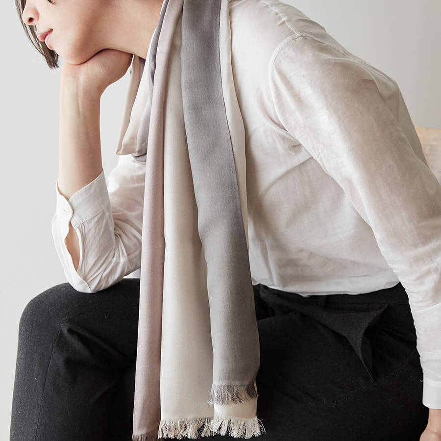 Tricolor Fine Silk Stole