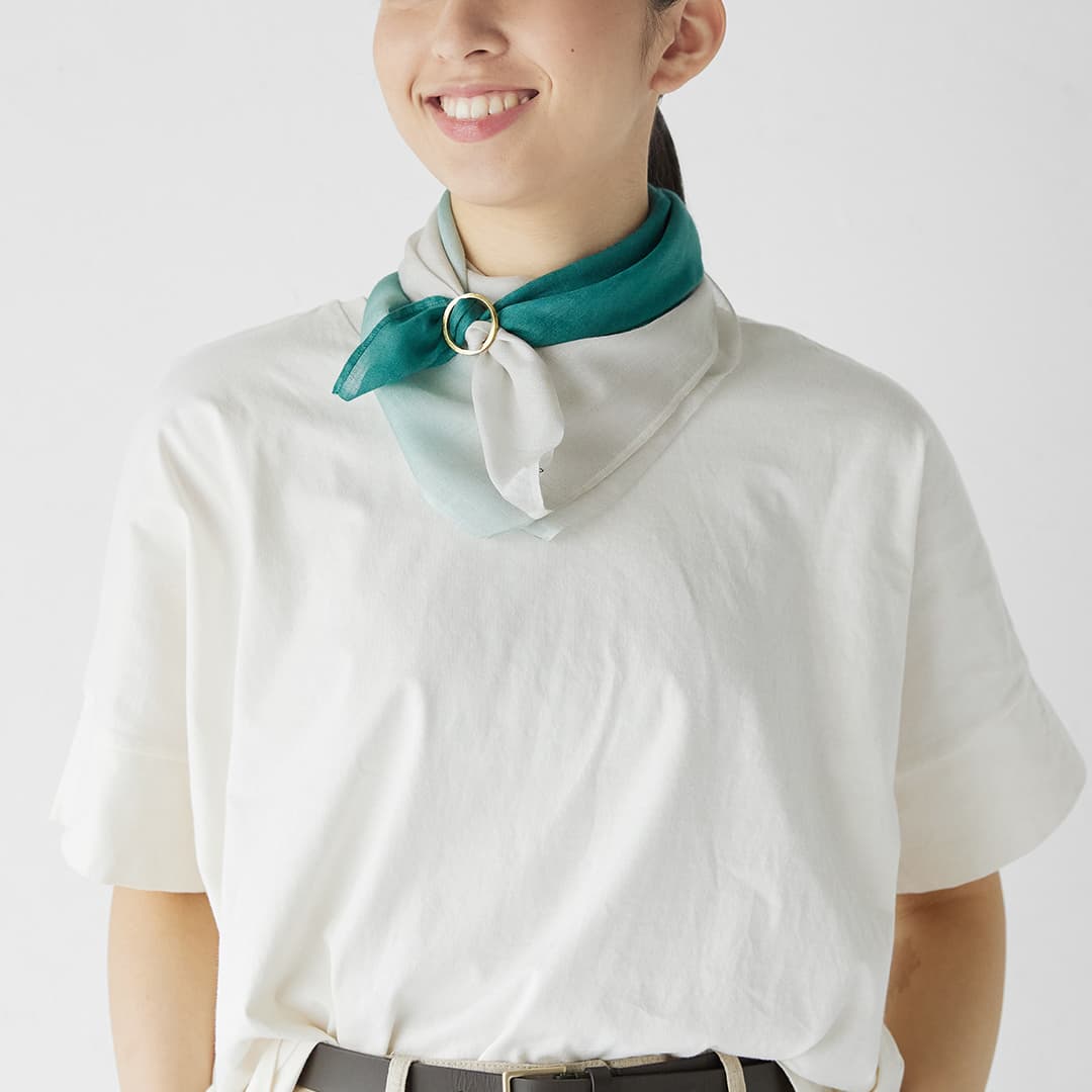 Cashmere Silk Scarf with Ring