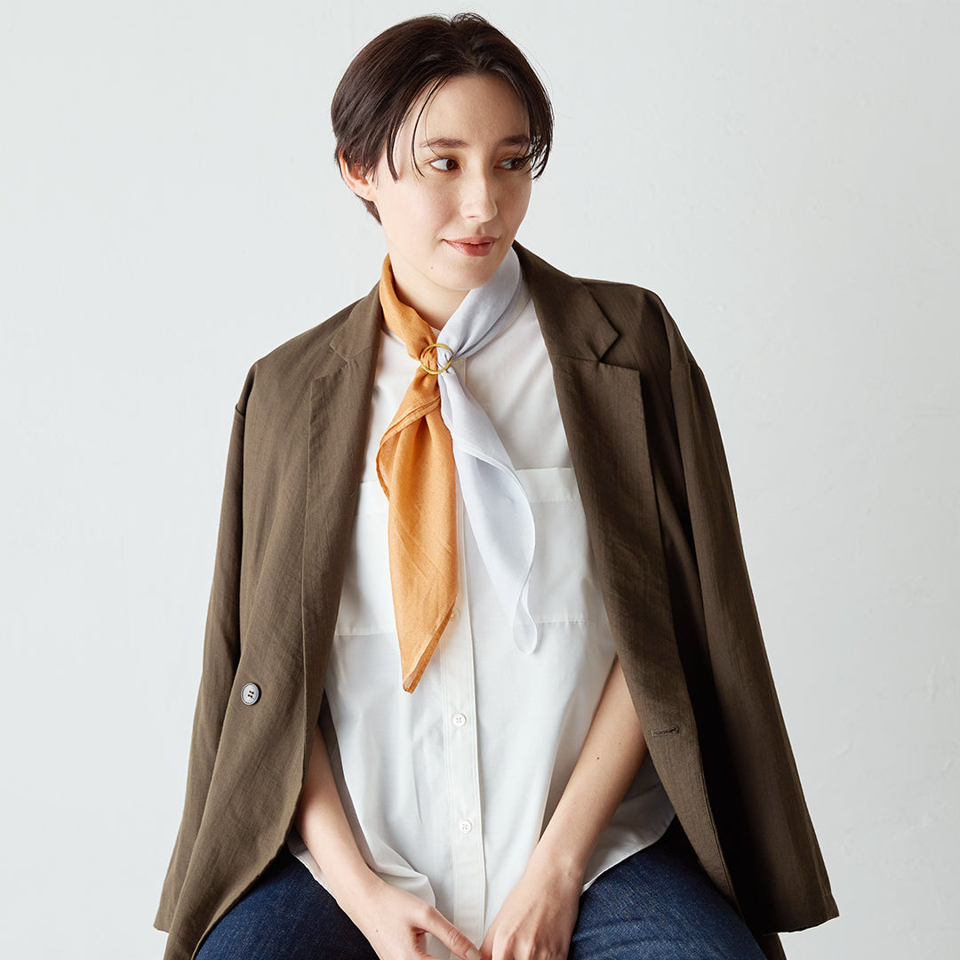 Cashmere Silk Scarf with Ring