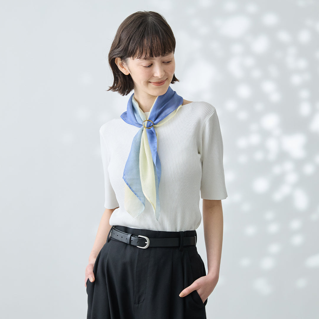 Cashmere Silk Scarf with Ring
