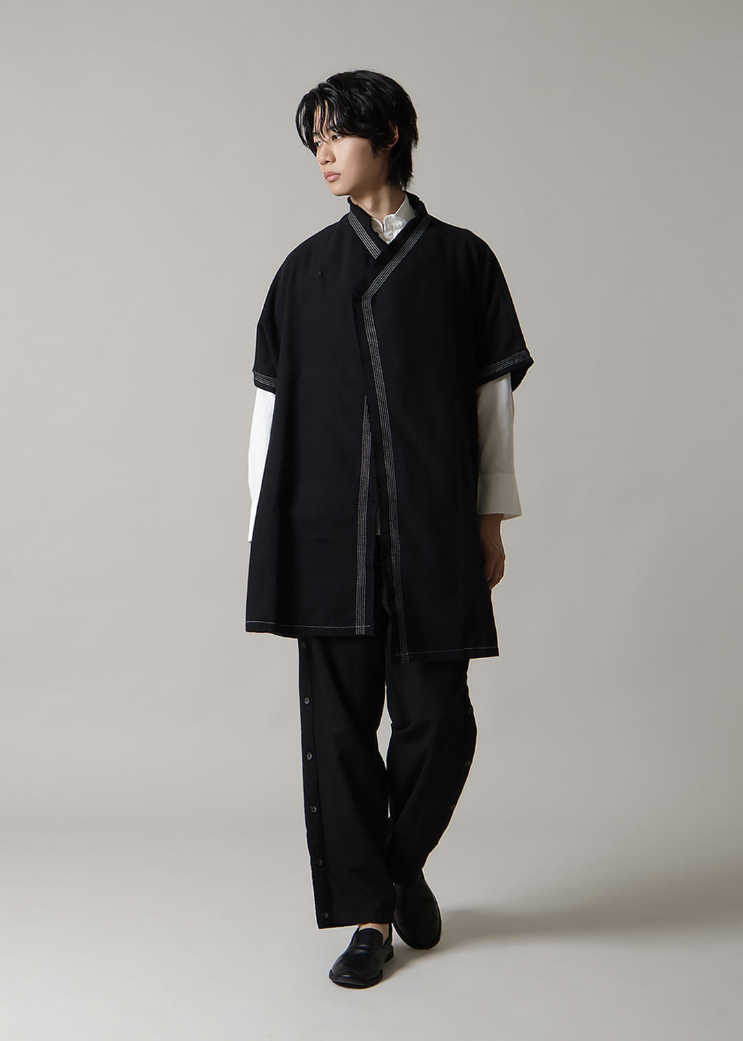 Matou Stitched Long Vest 56tw Khadi