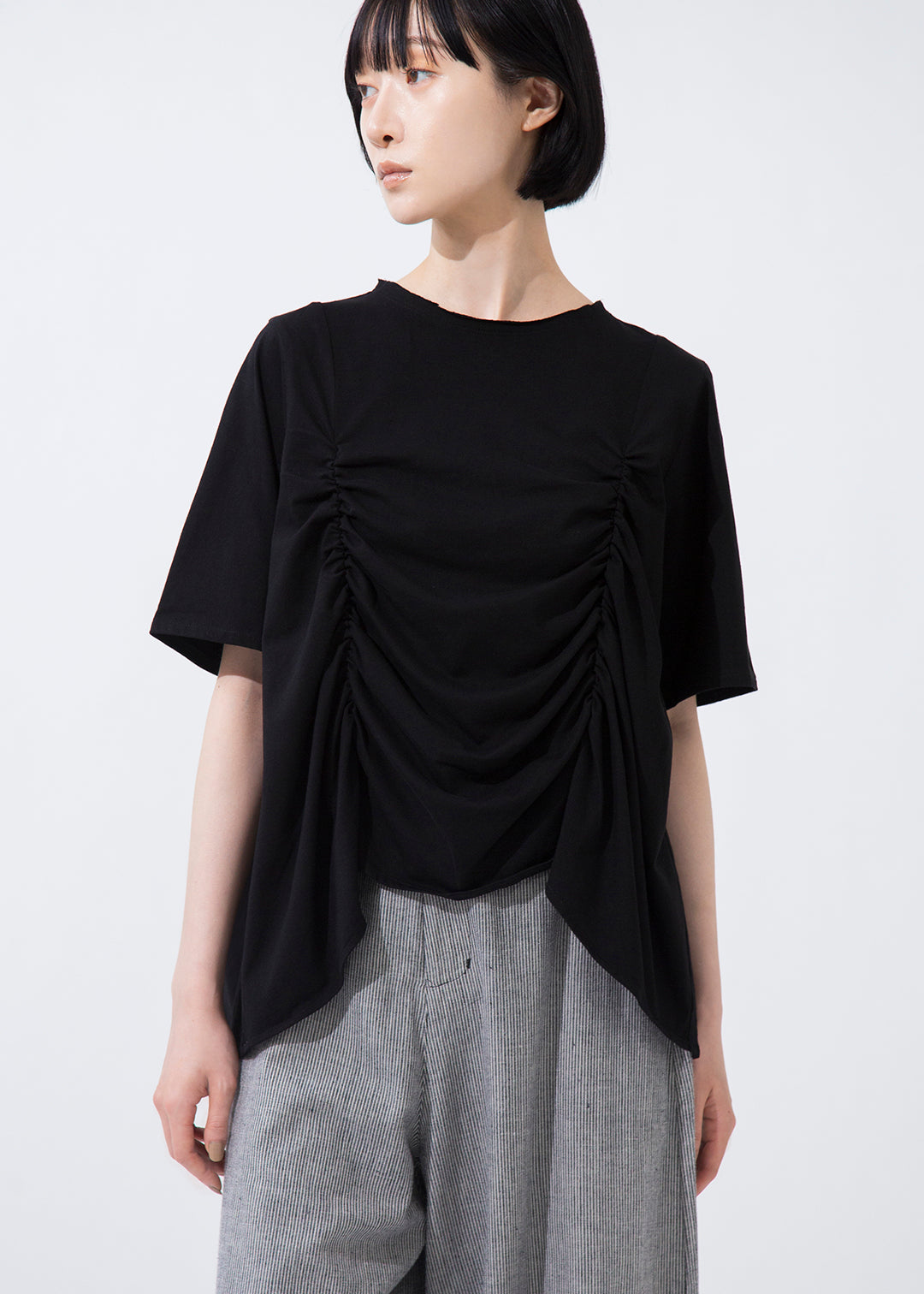 Rhythm Shirring Tops Cotton Jersey