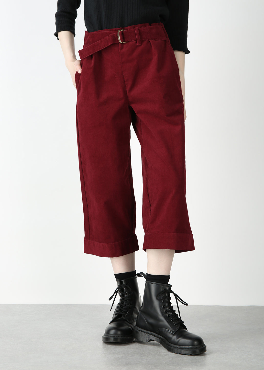 Obi Cropped Pants Corduroy