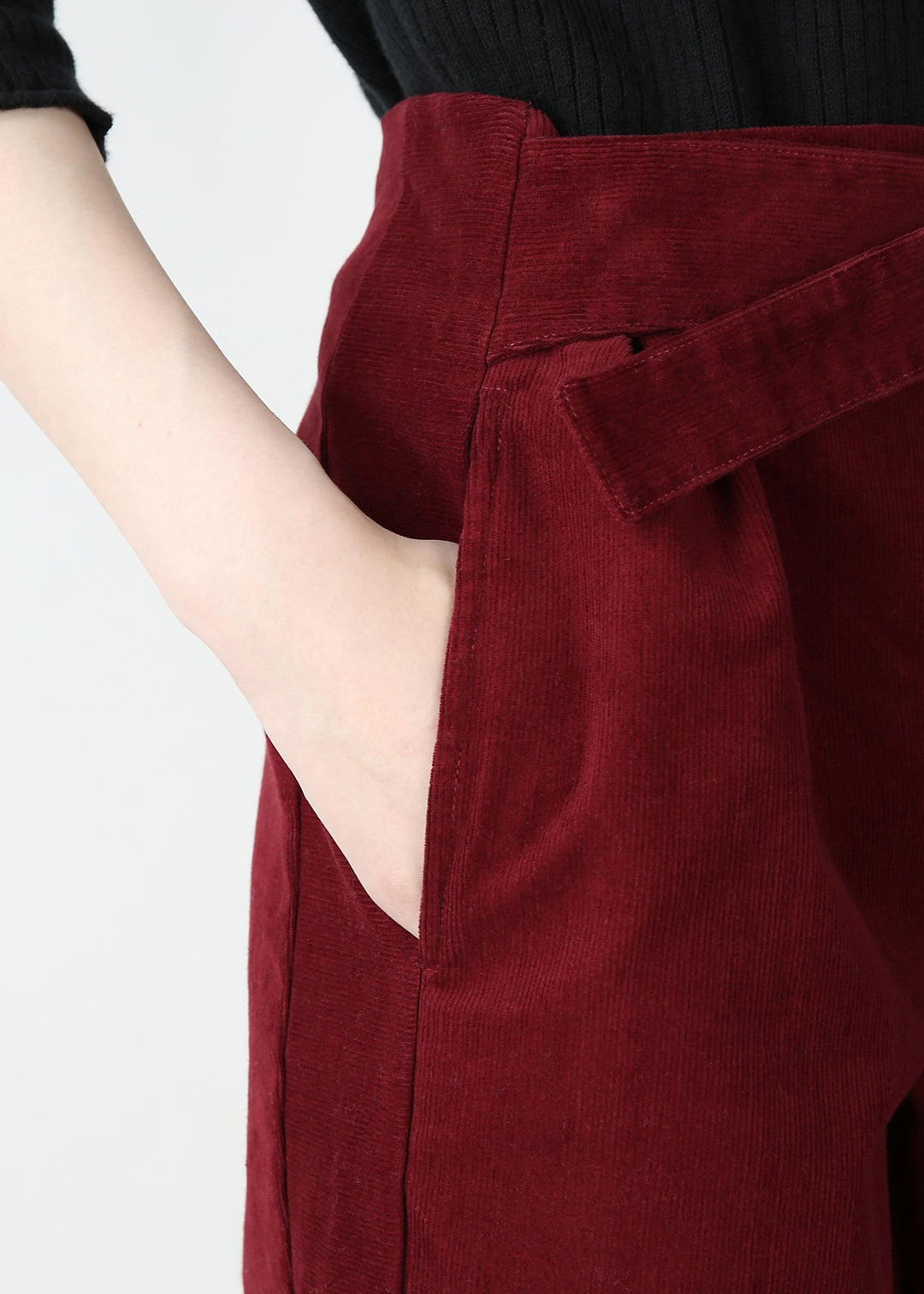Obi Cropped Pants Corduroy
