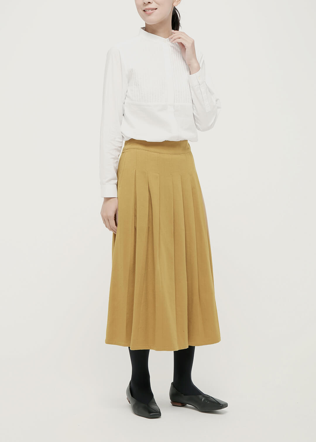56dt twill Khadi Pleats Skirt