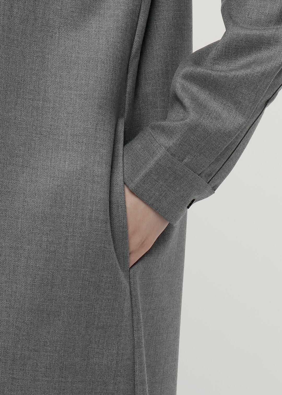 Compact Wool twill Stand Collar OP