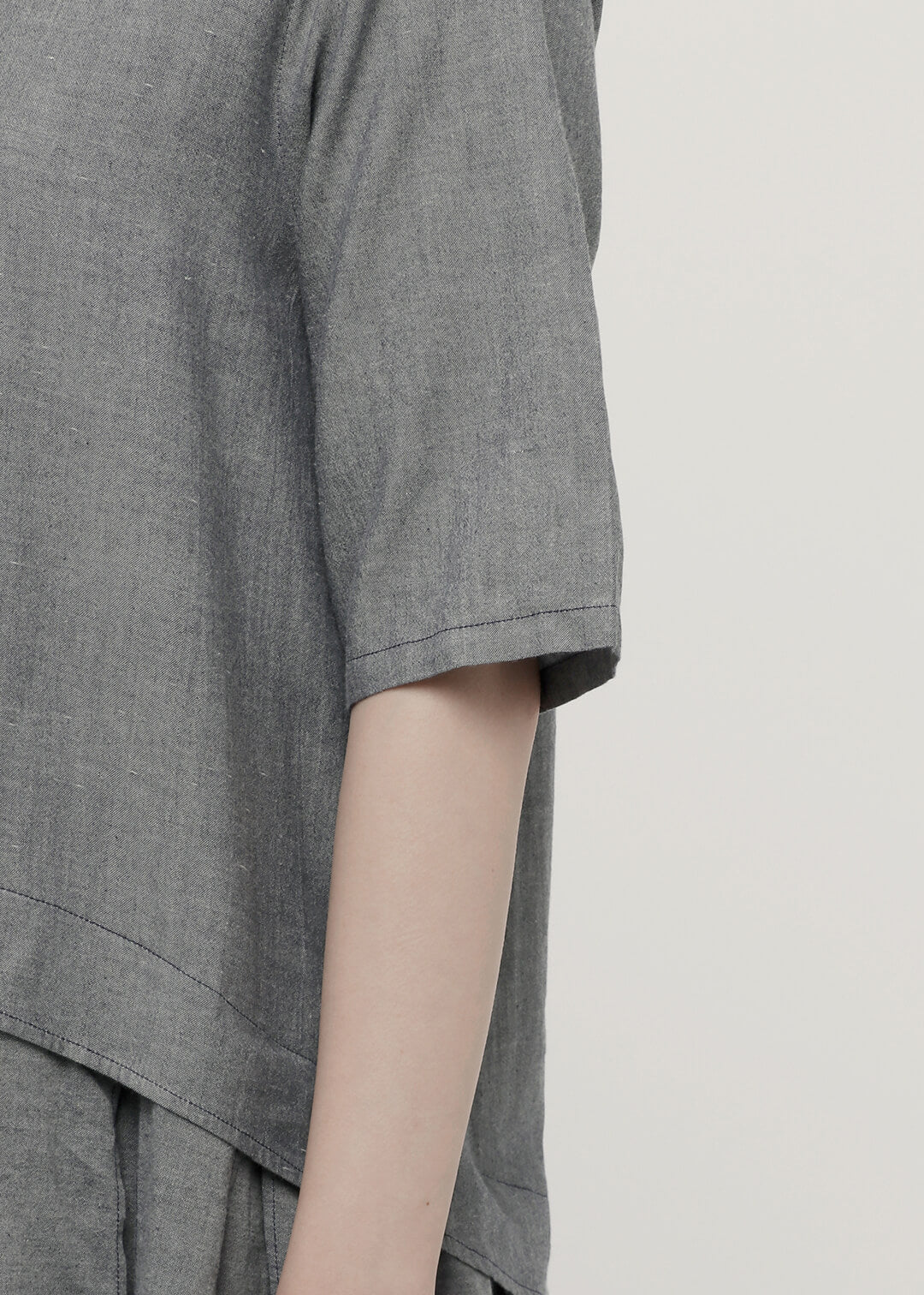 150dt Khadi Stand Collar Pleats OP