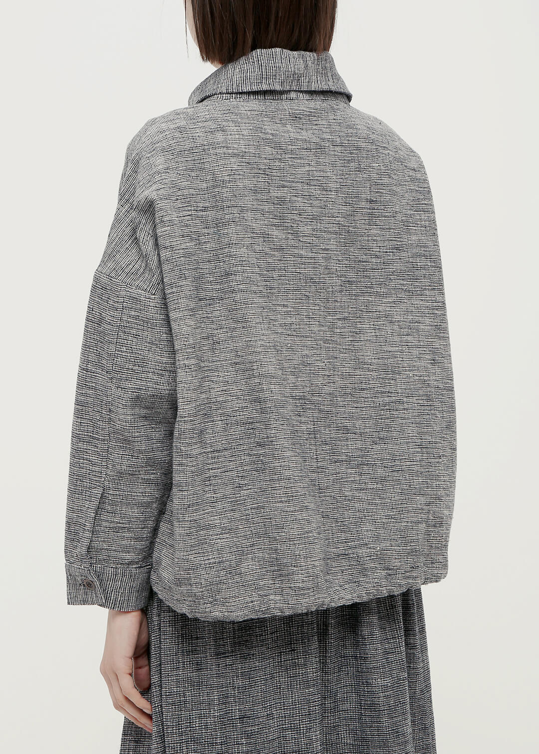 Oxford Khadi High Neck Blouson