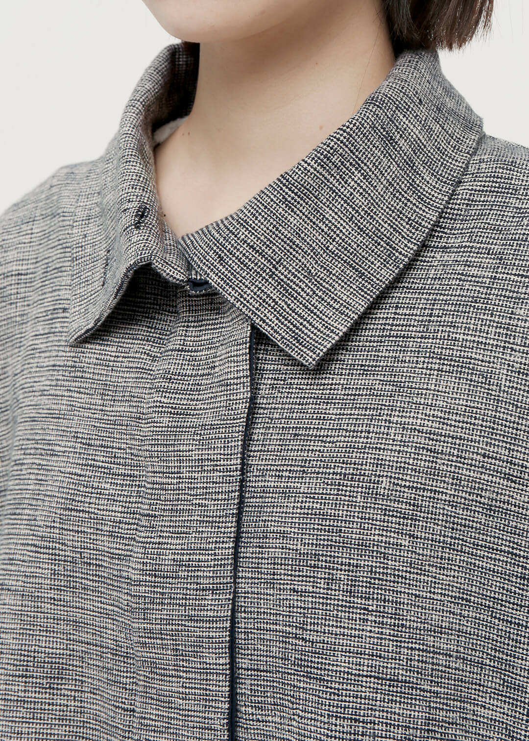 Oxford Khadi High Neck Blouson