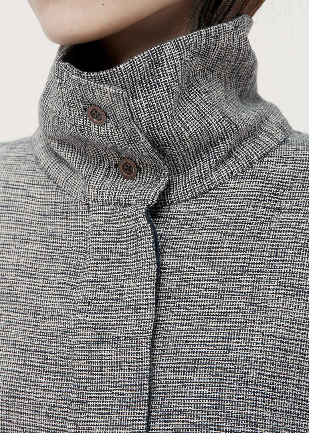 Oxford Khadi High Neck Blouson