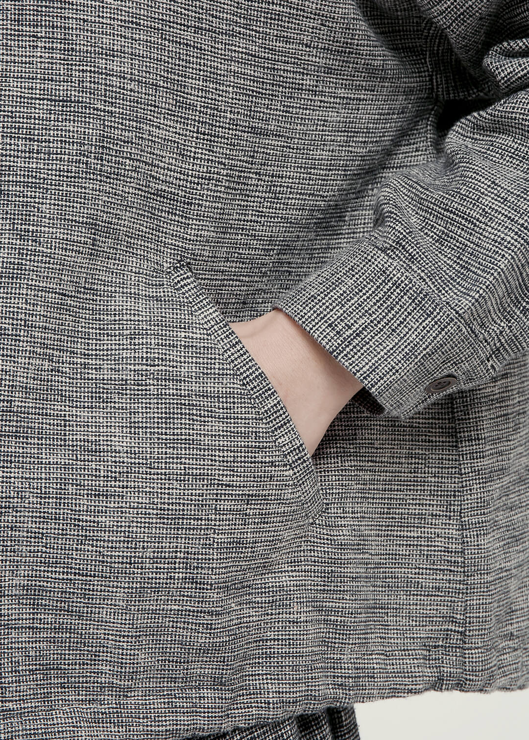 Oxford Khadi High Neck Blouson