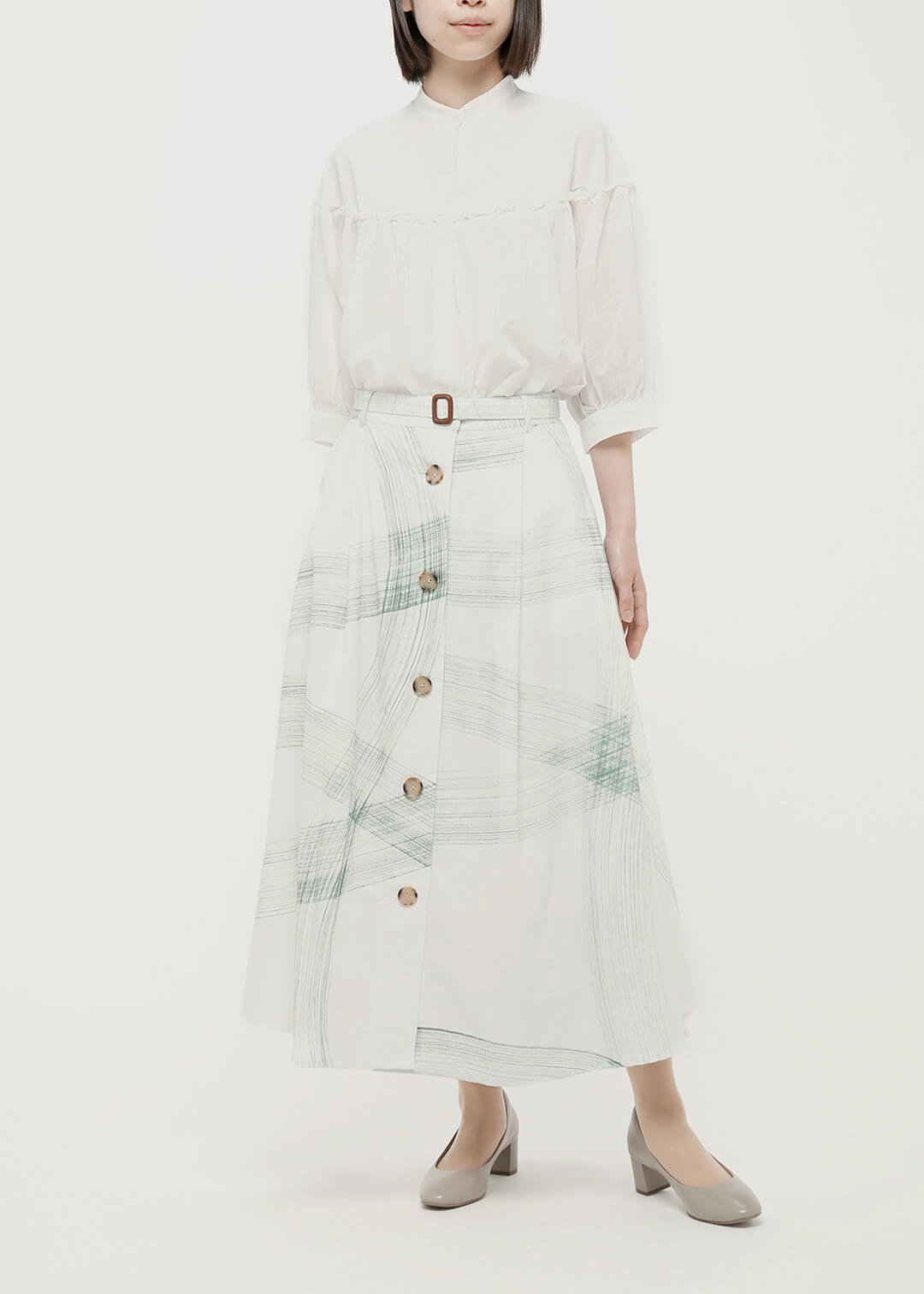 Hand paint (Yuragi) Flare Skirt