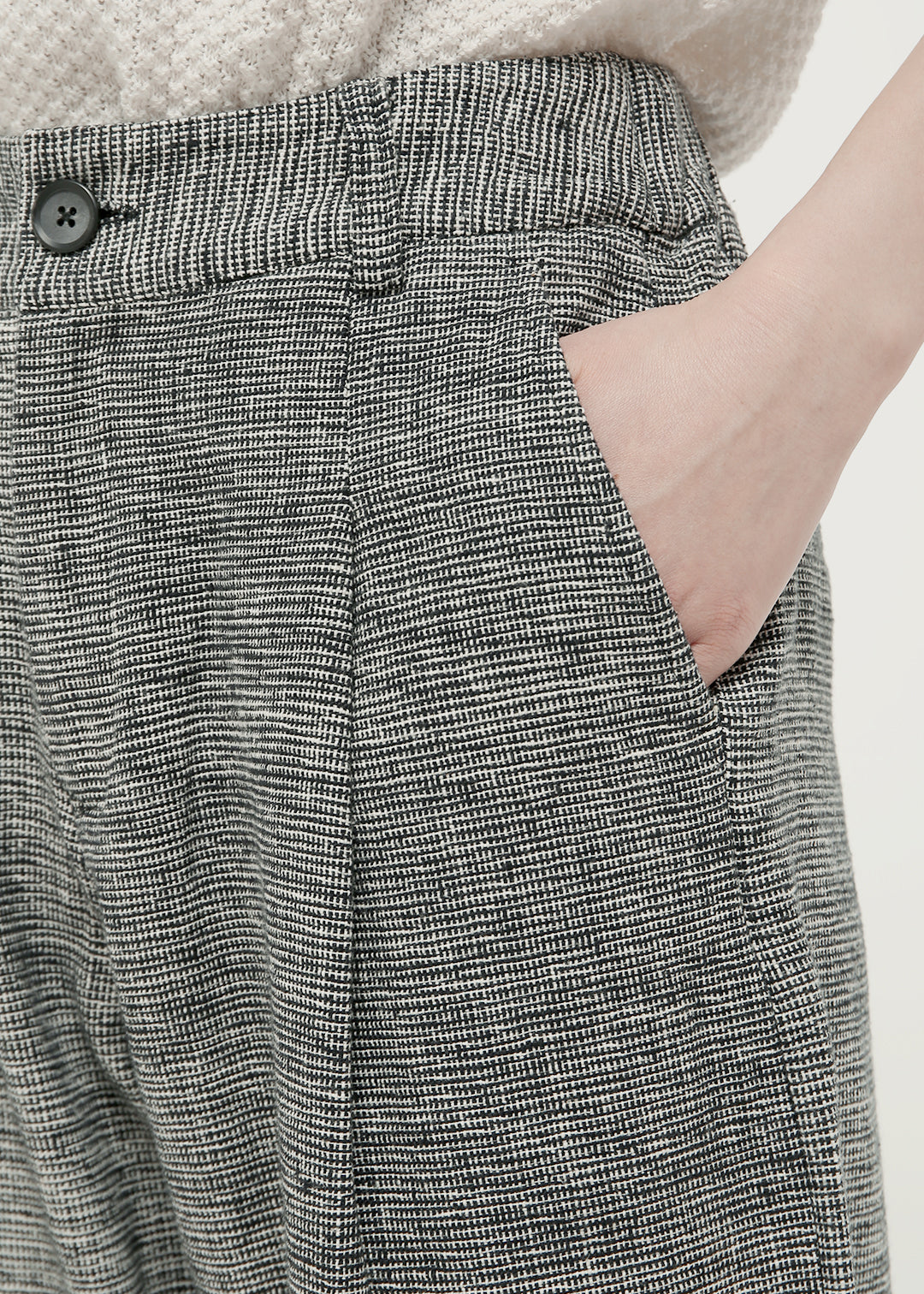 Oxford Khadi Wide Cropped Pants