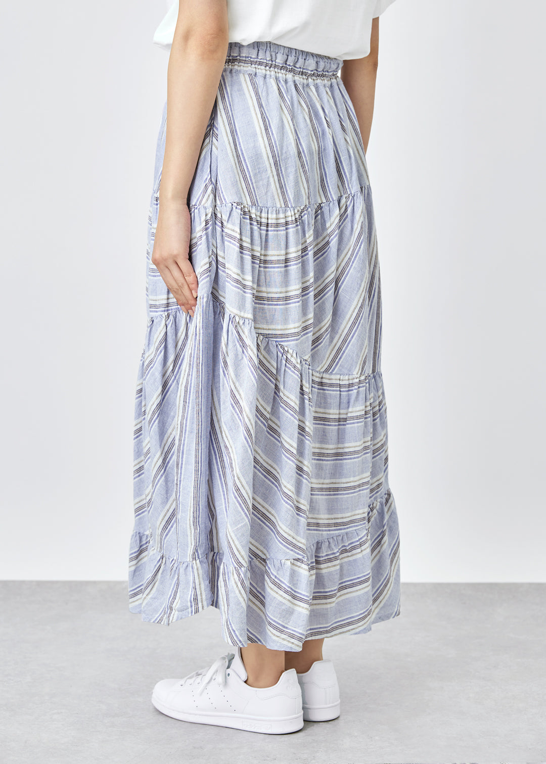 Yui Random Tiered Skirt 56s stripe
