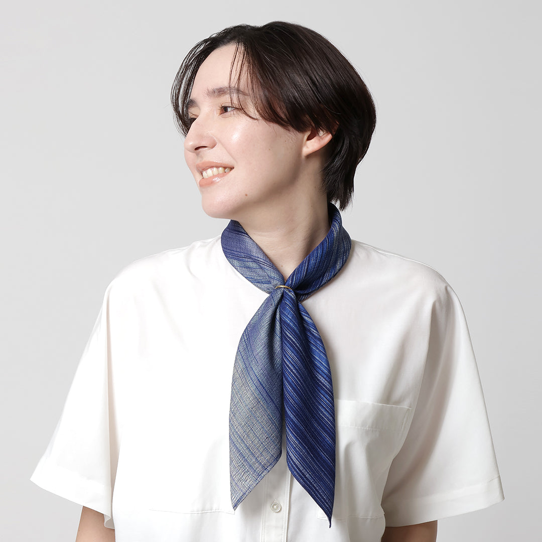 Ikat Multicolor Silk Scarf w/ Ring