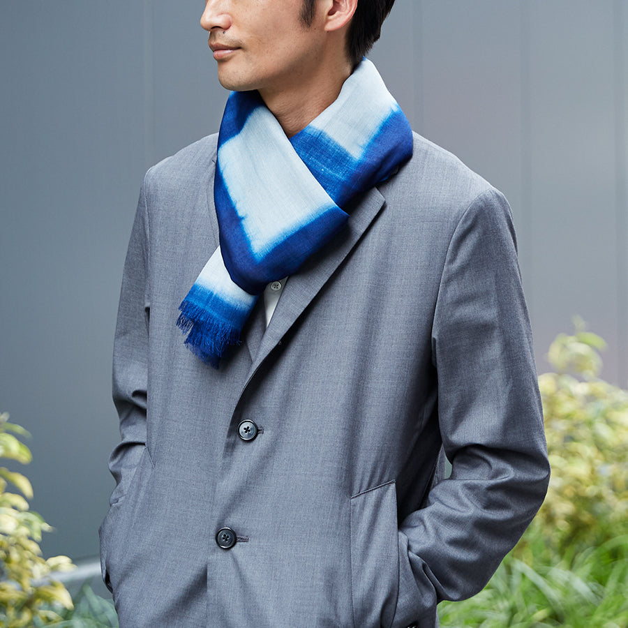 Tie-dye Big Check Stole