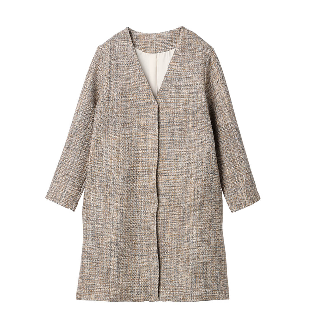 8 pedal Wool No Collar Coat
