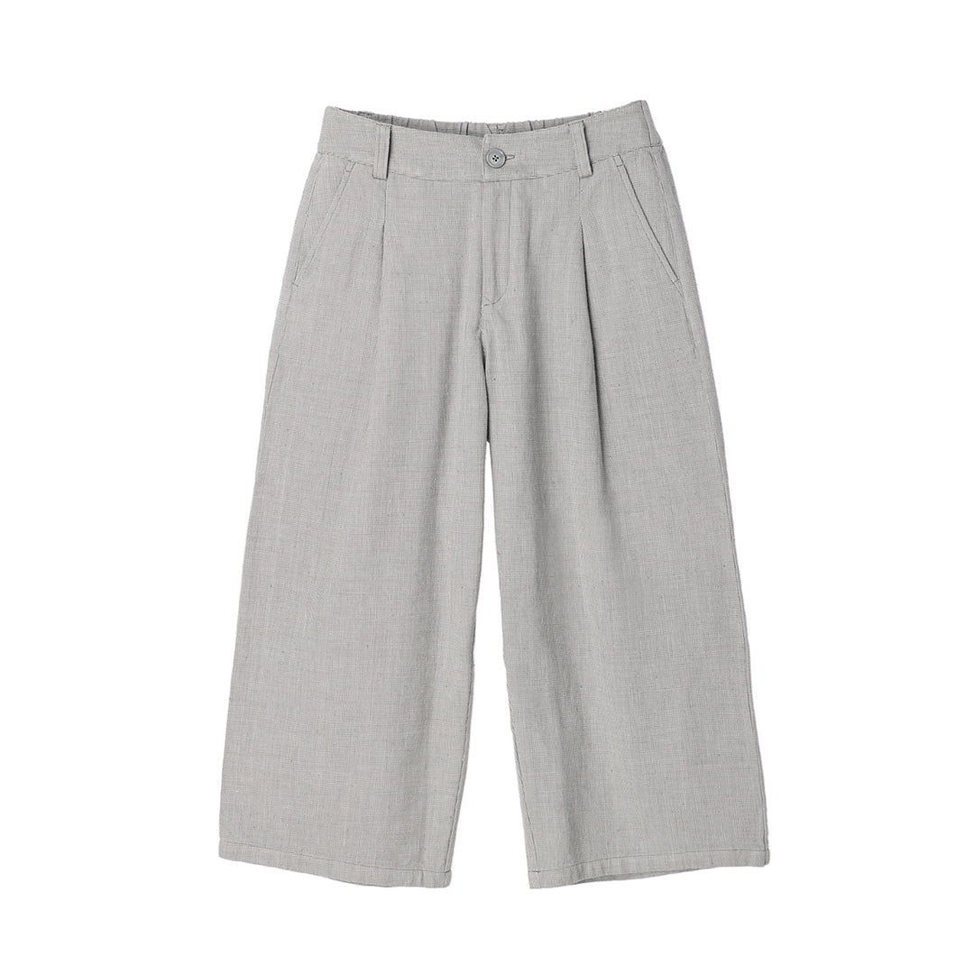 Oxford Khadi Wide Cropped Pants